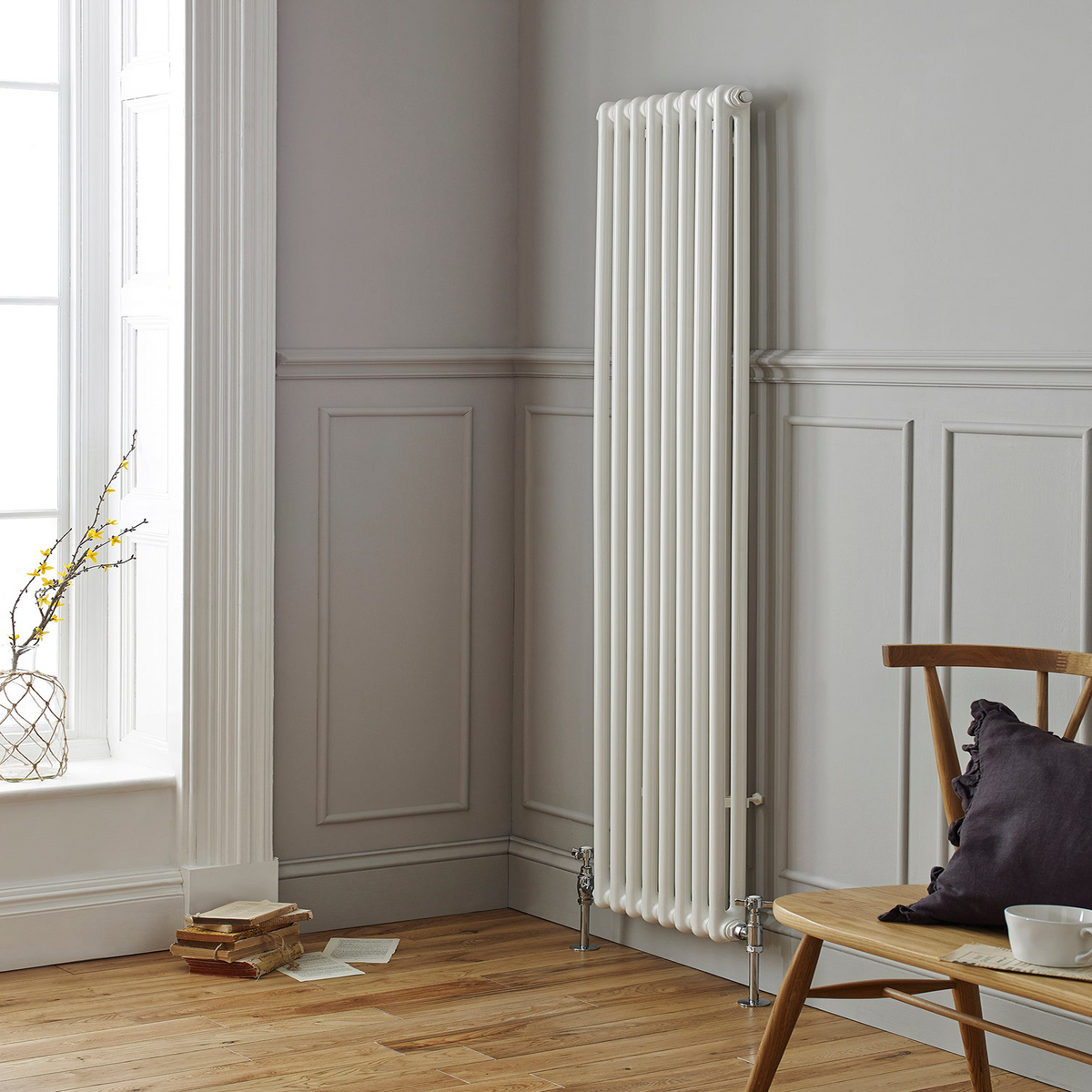 Kartell Laser Steel Vertical Column Radiator - Klassic White