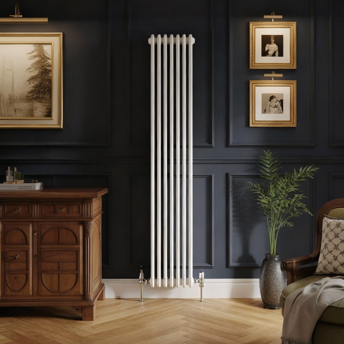 Traderad Paragon 3 Column Vertical Radiator, White (view 2)