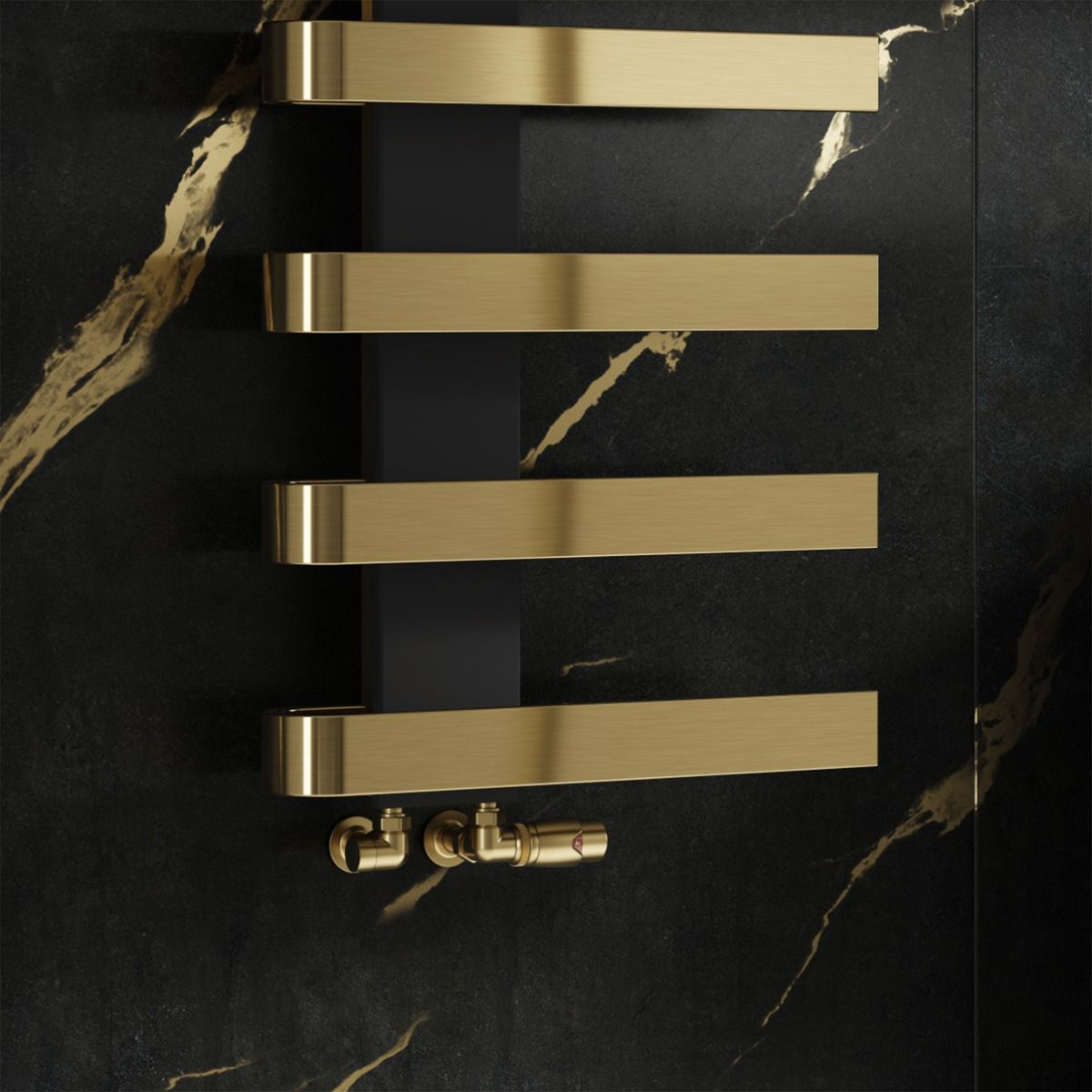 Reina Panaro Mild Steel Towel Rail, Brushed Brass (view 2)