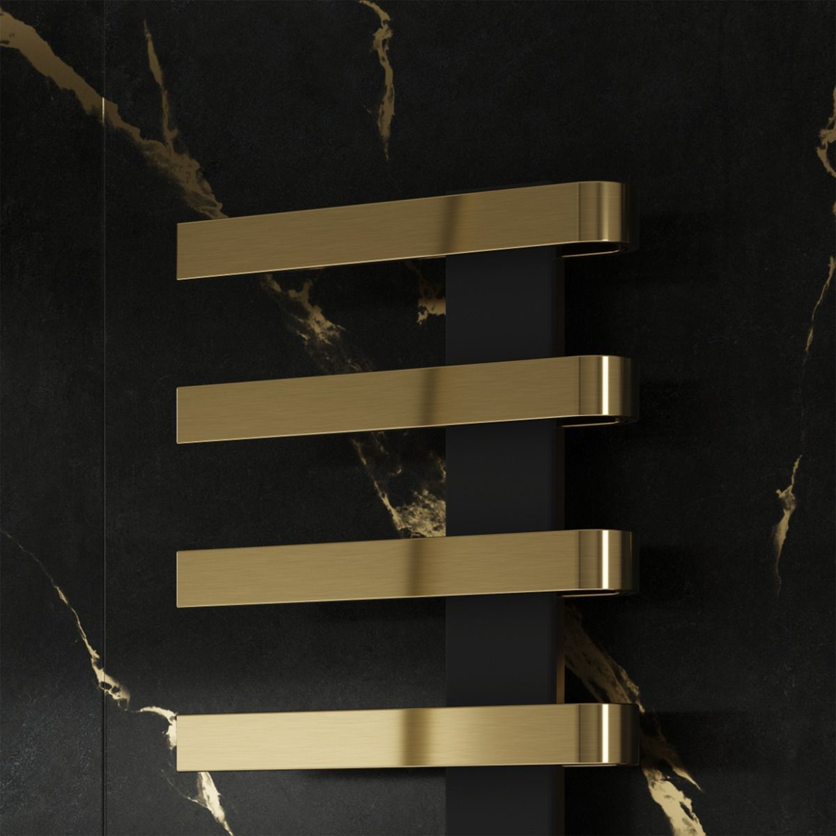 Reina Panaro Mild Steel Towel Rail, Brushed Brass (view 3)