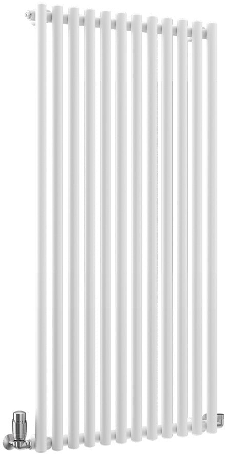 TradeRad Round White Steel Vertical Designer Radiators