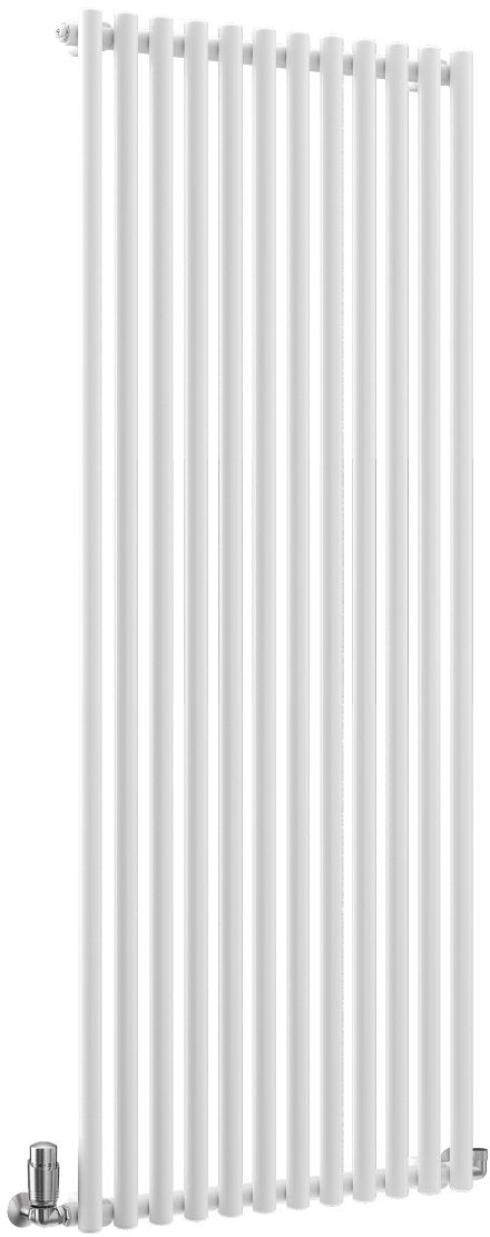 TradeRad Round White Steel Vertical Designer Radiators