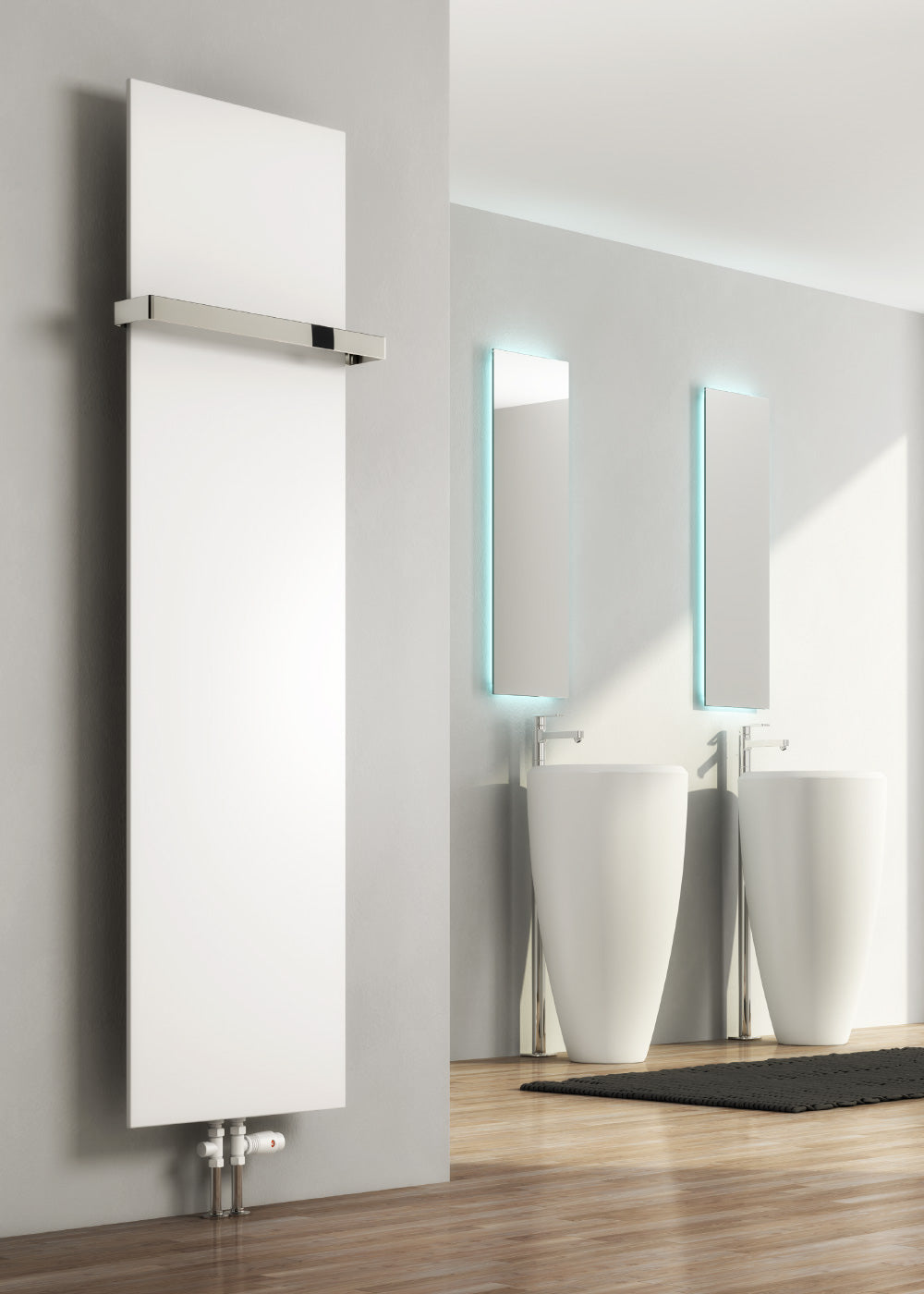 Reina Slimline Steel White Vertical Designer Radiator Central Heating