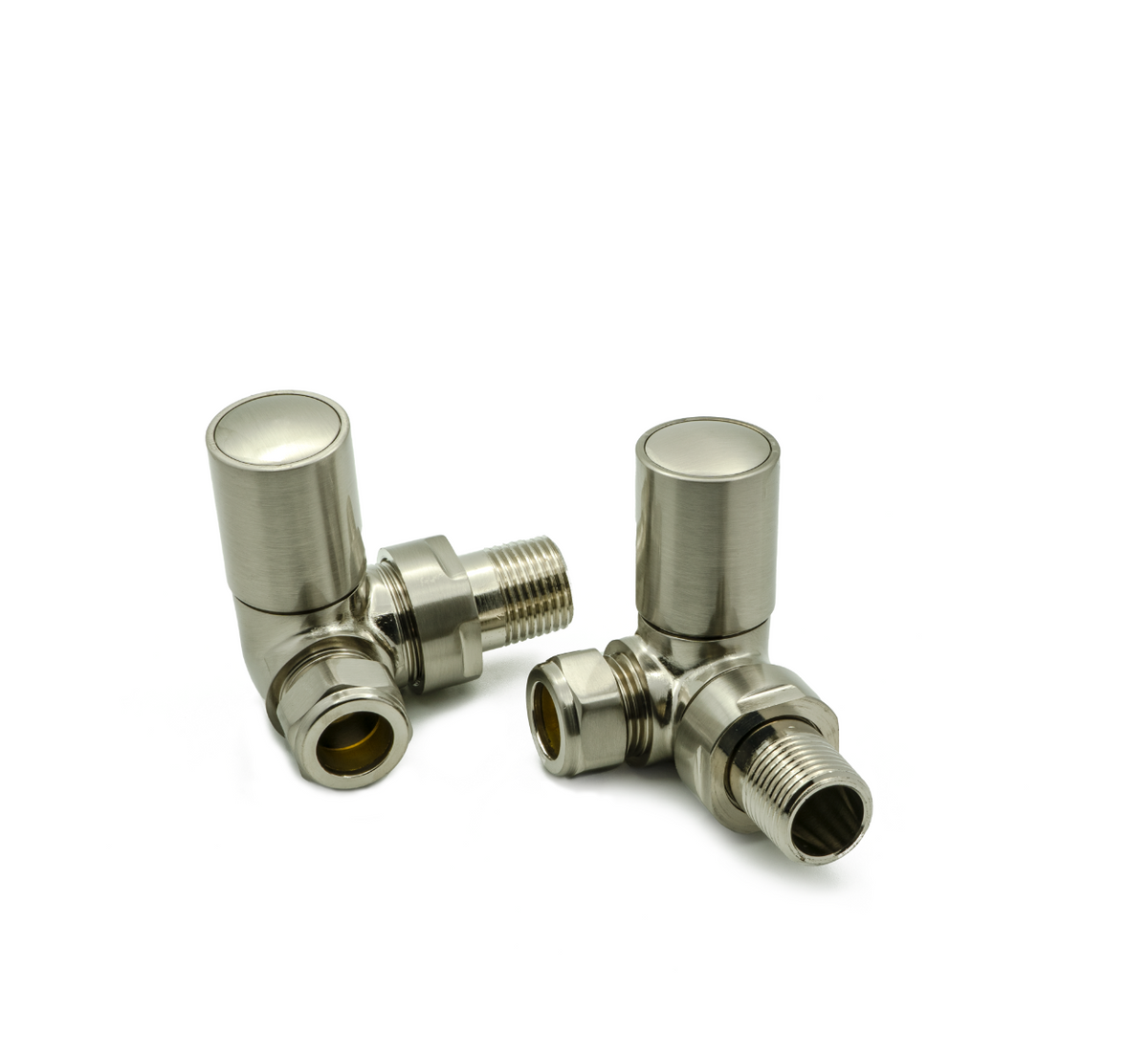 Reina Crova Corner Steel Radiator & Towel Rail Valve Brushed
